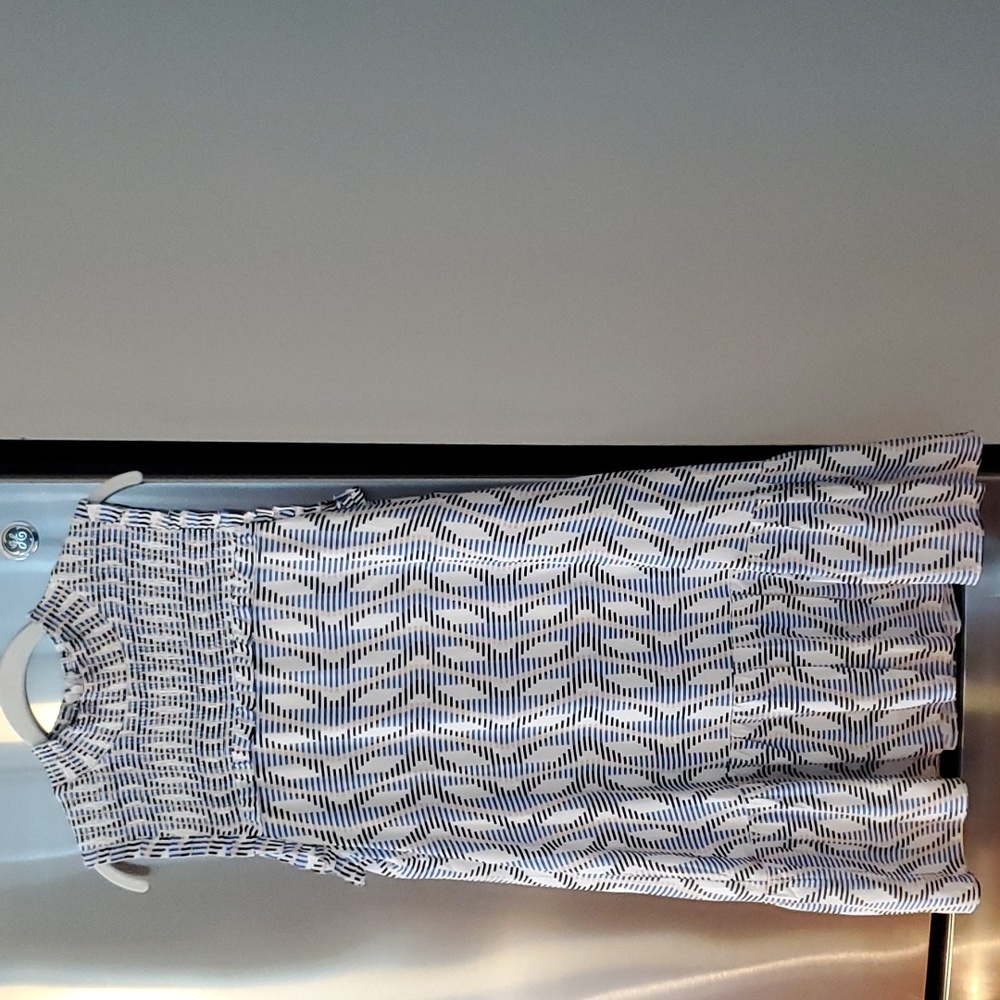 THML Smocked Neck Stripe Ruffle Dress